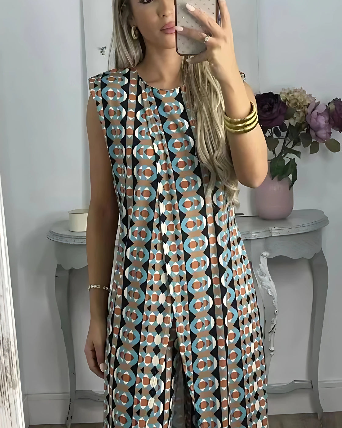 Conjunto Helena | Sem Manga - Linho Premium (Estilo Europeu)