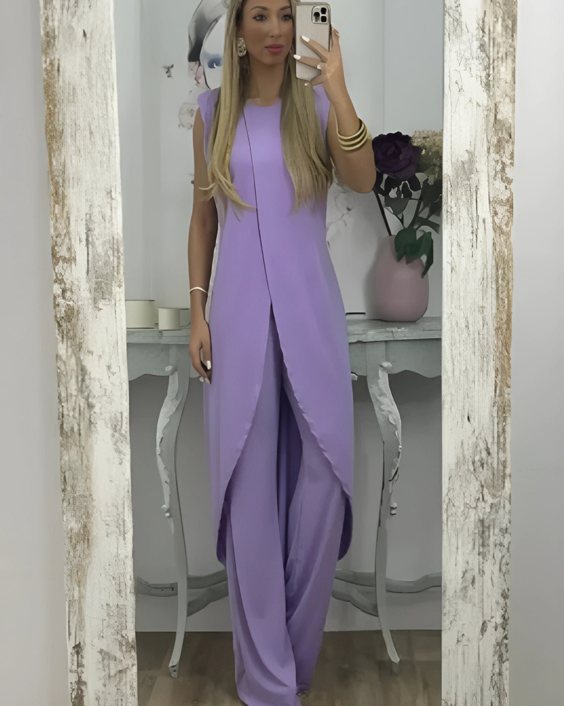 Conjunto Helena | Sem Manga - Linho Premium (Estilo Europeu)