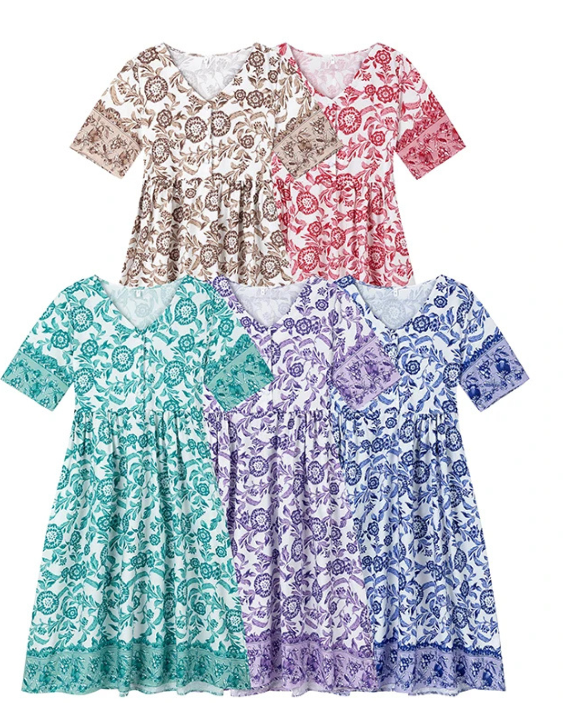 Vestido Floral Quartzo | Manga Longa (Linha Premium V)