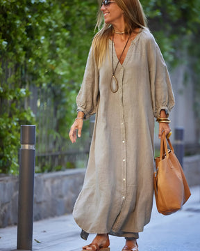 Vestido Pandora - Linho | Super Leve e Solto - Vintage (Verão 2025)