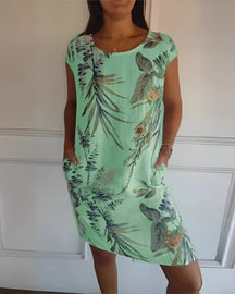 Vestido Violet -  Linho Premium  | Manga Curta - Vintage (Verão 2025)