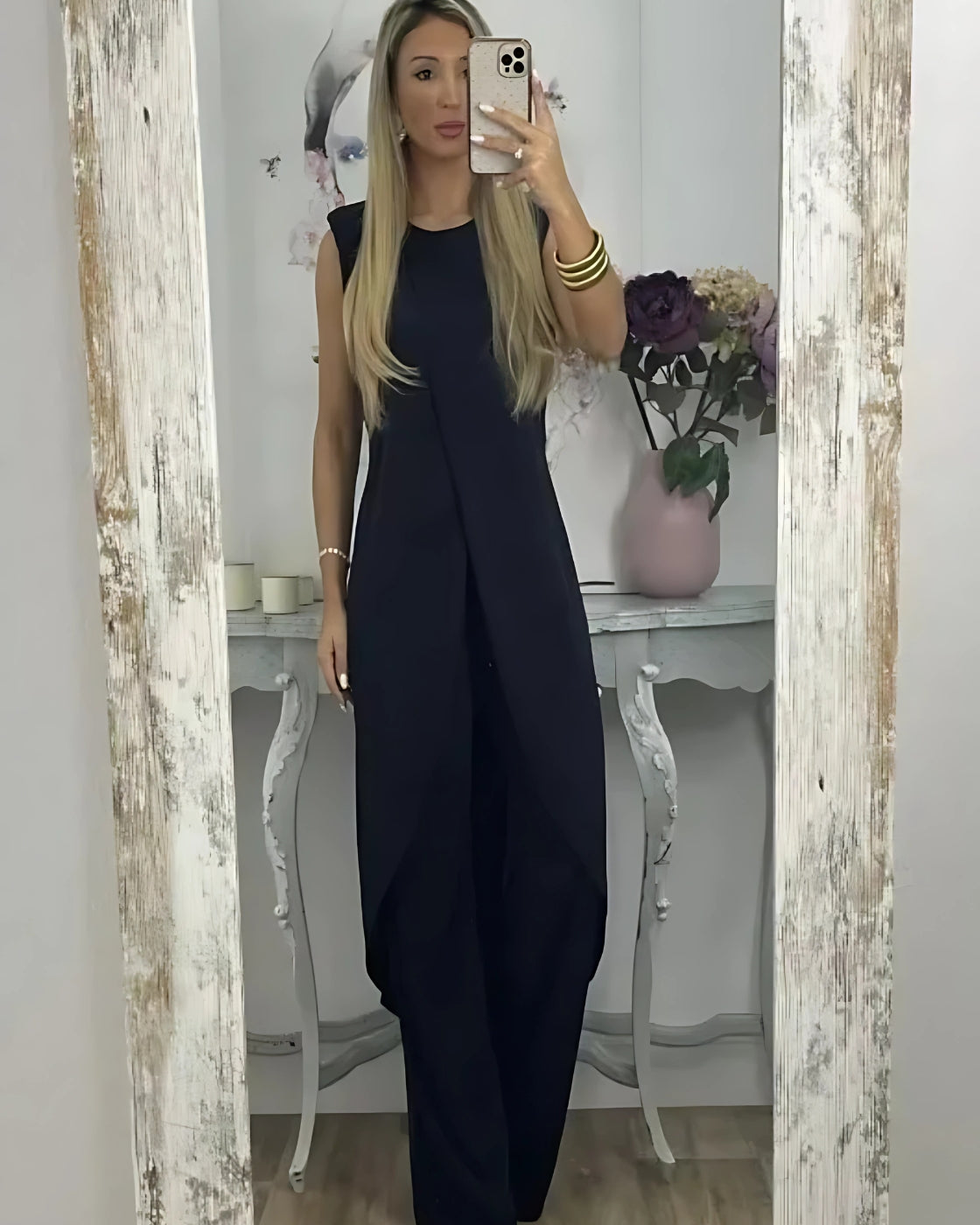 Conjunto Helena |  Sem Manga  - Linho Premium (Estilo Europeu)