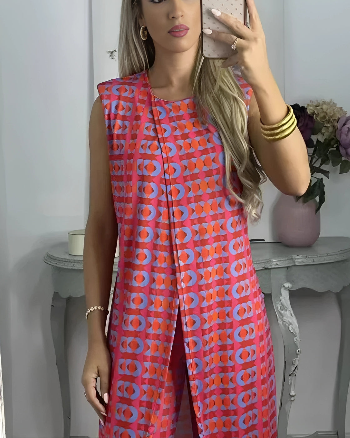 Conjunto Helena |  Sem Manga  - Linho Premium (Estilo Europeu)