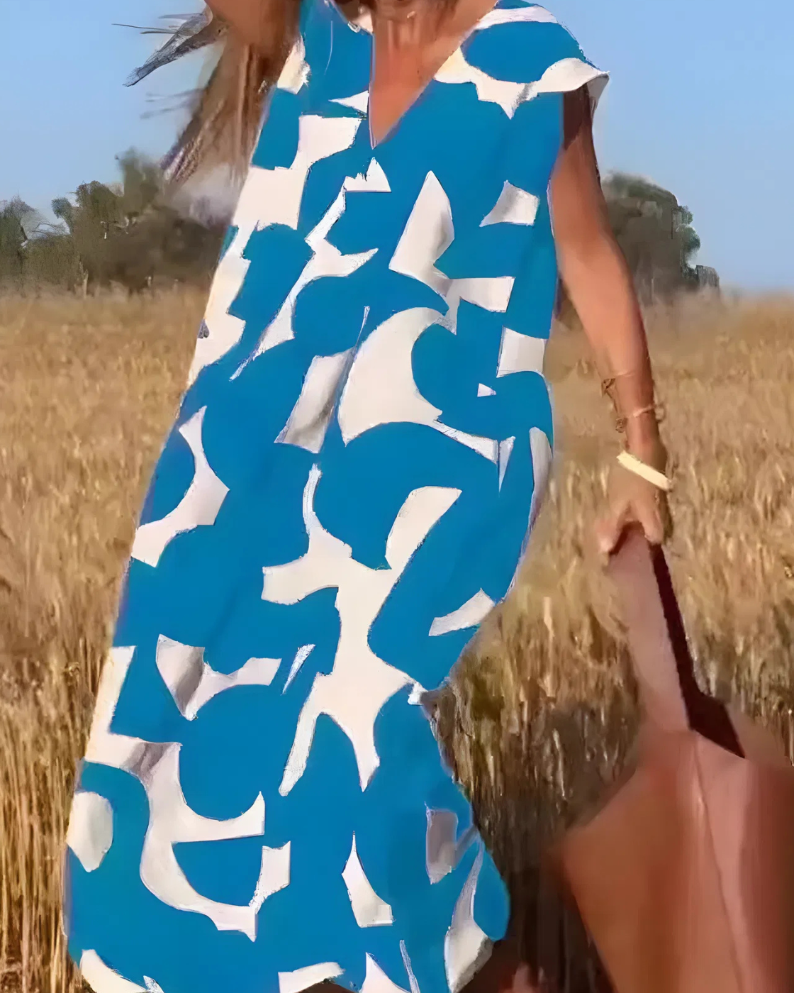 Vestido Portinho | Decote em V - Fresco e Soltinho (Estilo Europeu)