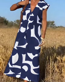 Vestido Portinho | Decote em V - Fresco e Soltinho (Estilo Europeu)