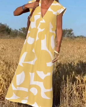 Vestido Portinho | Decote em V - Fresco e Soltinho (Estilo Europeu)