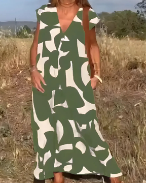 Vestido Portinho | Decote em V - Fresco e Soltinho (Estilo Europeu)