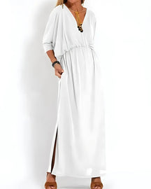 Vestido Ivy - Decote em V | Super Fresco e Solto - Vintage (Primavera 2025)