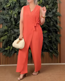 Macacão Bela | Decote em V - (Queridinho das Blogueiras)